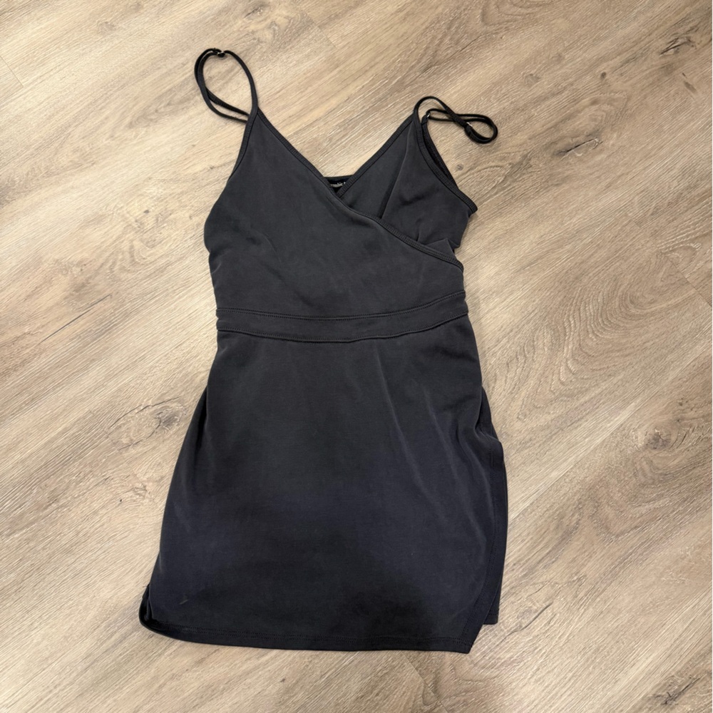 Abercrombie & Fitch Black Wrap-Style Slip Dress